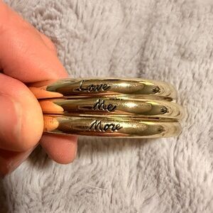 Gold Engraved “Love Me More” Bangles